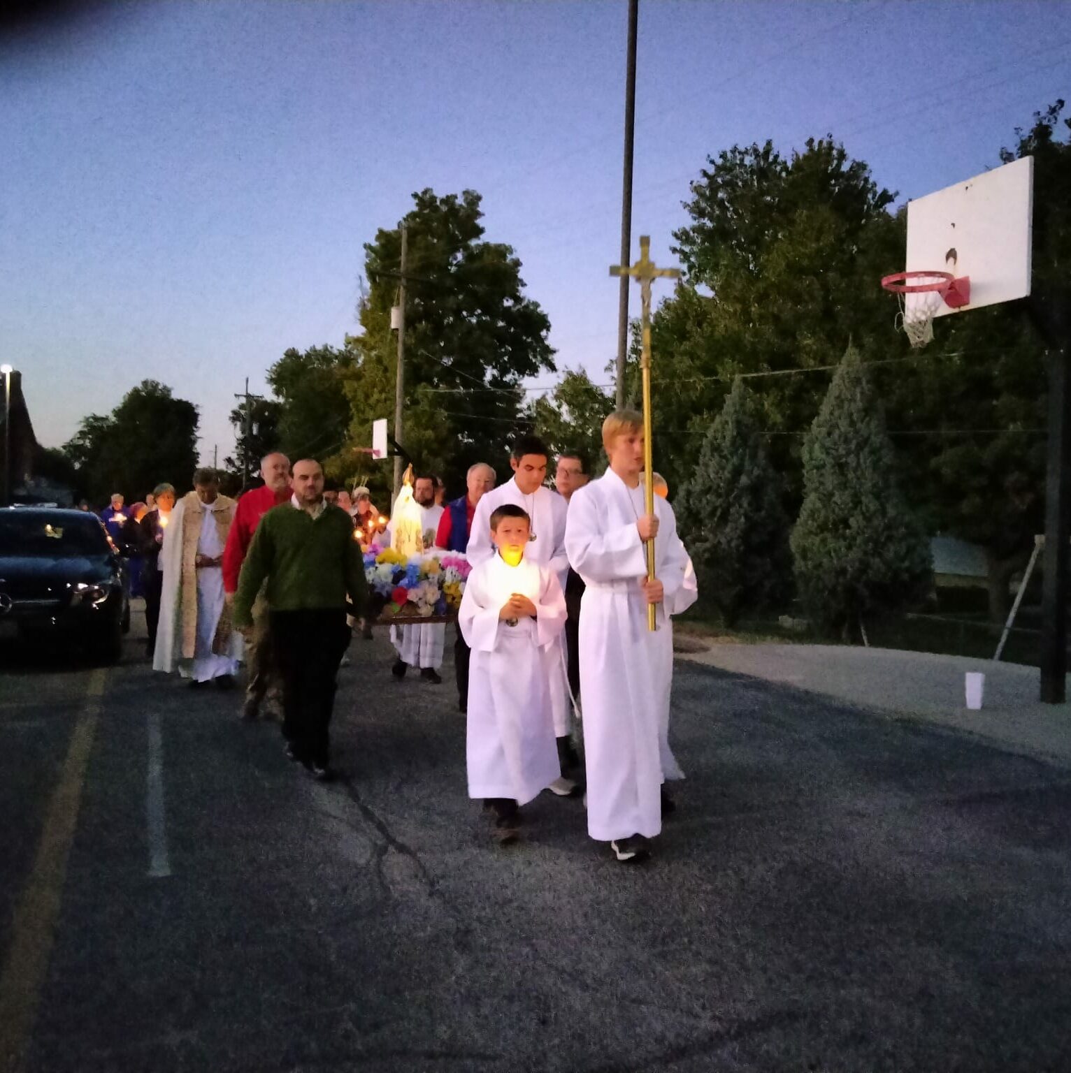 eucharistic procession at mary our queen